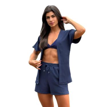 Imagem de CONJUNTO FEMININO KIMONO/CARDIGAN E SHORT-Feminino