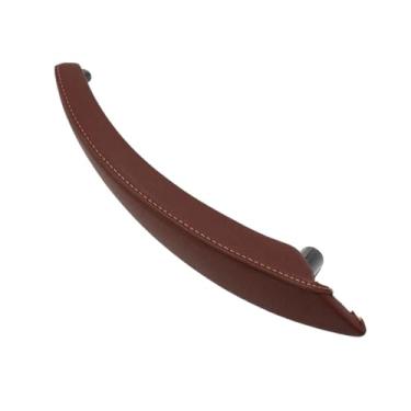 Imagem de Maçaneta interna esquerda/direita da porta do passageiro, substituição da tampa externa de couro compatível com BMW X5 X6 E70 E71 E72 2007 2008 2009 2010 2011 2012 2013 2014(Red Brown-Right)