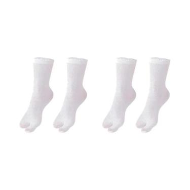 Imagem de Sandalhas De Algodão Respirável Unissex, Chinelo De Dois Dedos, Meias 