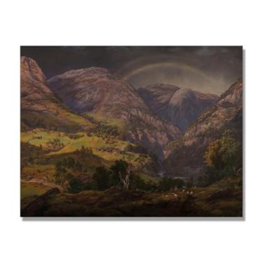 Imagem de NHLDZYH J.C. Dahl Reprodução de arte famosa, arte em tela de paisagem romântica nórdica, decoração de parede elegante para sala de estar e escritório. (paisagem 20). 50 x 65 cm-19,7 x 25,6 pol
