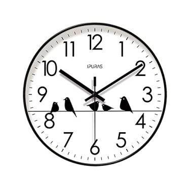 Imagem de x3anggyt5 Sala de estar 25,4 cm/30,5 cm/35,5 cm estilo minimalista moderno relógio decorativo silencioso sala de estar quarto relógio de parede elegante decoração de casa (25,4 cm)