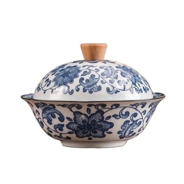 Imagem de Porta-cinzas Cinzeiro redondo com tampa de cerâmica para sala estar, escritório, mesa, cinzeiro