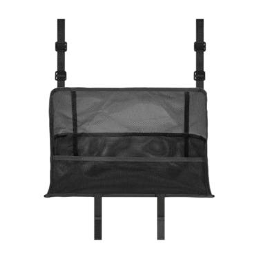 Imagem de QccHieUs Organizador de malha para carro entre os bancos dianteiros, barreira para crianças no banco traseiro, multifuncional, porta-bolsas universal em rede, Preto
