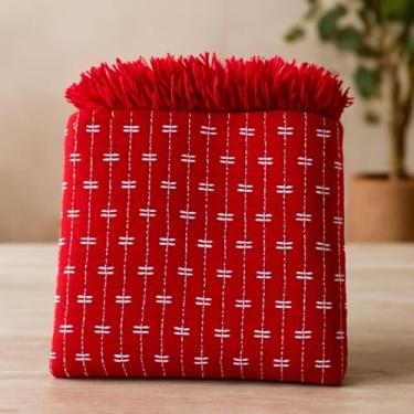 Imagem de Manta para Sofá Tijolinho Grande Luxo Casal 240x180 M |x Capa Protetora Antipoeira ee Decorativa | Manta de Sofá Premium(Tijol 2.8x1.8M Vermelho/Branco)