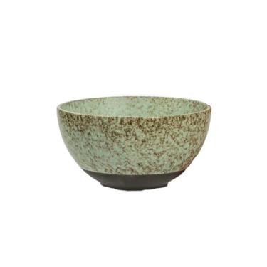 Imagem de Tigela de frutas retrô de cor sólida de cerâmica para uso doméstico fresco e forno de mesa fica verde 15 cm