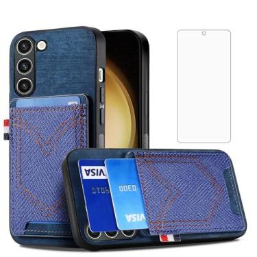 Imagem de Asuwish Capa de celular para Samsung Galaxy S23 Plus S23+ 5G capa magnética com protetor de tela de vidro temperado e acessórios para porta-cartões S23plus 23S + S 23 23+ SM-S916U 16.8 cm feminino