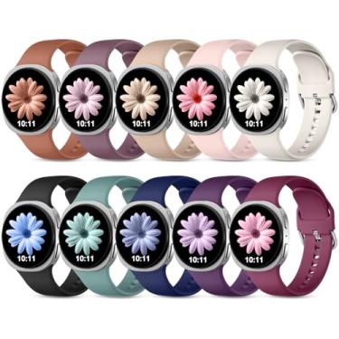 Imagem de GEAK Pacote com 10 pulseiras esportivas compatíveis com Galaxy Watch 8 de 40 mm e 44 mm/Galaxy Watch 8 Classic de 46 mm 2025, pulseira de substituição de silicone macio sem lacunas para Galaxy