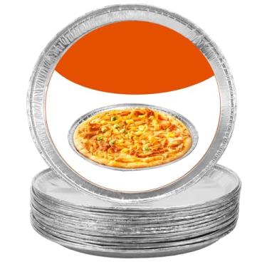 Imagem de ZJRDYYK 20 formas de pizza de 25 cm / 30 cm, formas redondas de alumínio para pizza, bandeja de pizza para assar, cozinhar, armazenar, assar e reaquecer – Seguro para freezer e forno (30,5 cm)