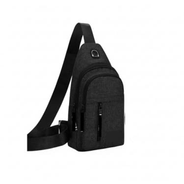 Imagem de GONZALUX - Bolsa Transversal Masculina USB e Fone Antifurto | Shoulder Bag Unissex Impermeável para Celular, Viagem, Trabalho e Dia a Dia, Alça Ajustável, Estilo Moderno Urbano, Cor (Preto)