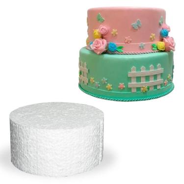 Imagem de Base Isopor Redondo Decorar Bolo Fake 20X10Cm