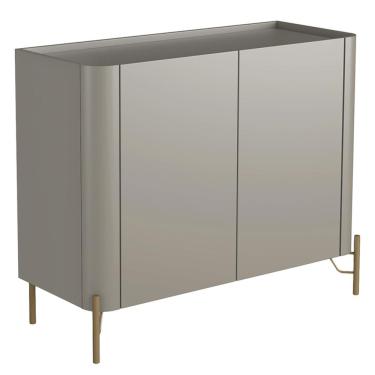 Imagem de Aparador Buffet Para Sala de Jantar 2 Portas Pés Industrial Dourado Naim I03 Grigio - Lyam Decor