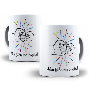 Imagem de Kit Presente Pai de Autista Meu filho me Inspira com Caneca + Chaveiro