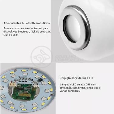 Imagem de Lâmpada Led 12W E27 Rgb Colorida Com Caixa De Som