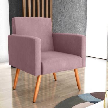 Imagem de Poltrona Para Decoração Belém Veludo Turkey Rosa