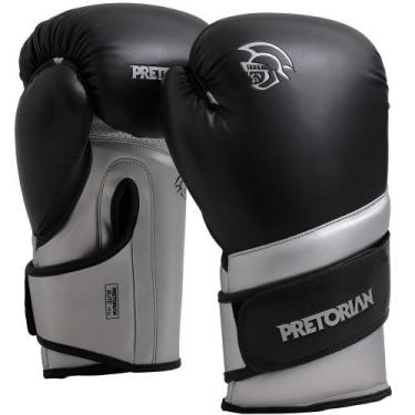 Imagem de Luva de boxe muay thai kickboxing elite preto/prata - pretorian, 12oz