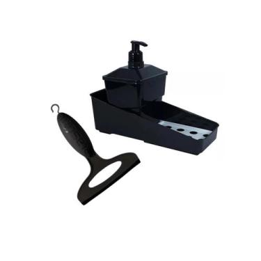 Imagem de Kit Pia Rodinho 13 cm Resistente + Porta Detergente Dispenser 600 ml P