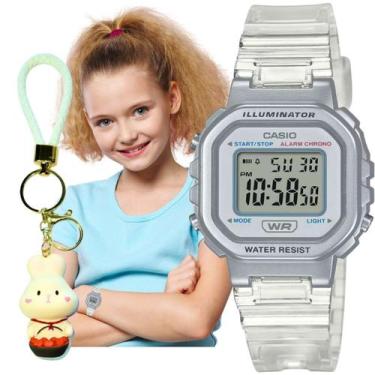 Imagem de Kit Relógio de Pulso Casio Infantil Resistente Água Calndário Alarme D