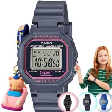 Imagem de Kit Relógio de Pulso Casio Infantil Digital Resistente Água LA-20WH + 