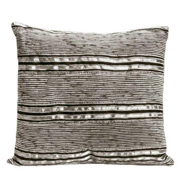 Imagem de Capa De Almofada Decorativa Chenille 1 Peça 45x45 Cm 65% Poliéster, 35% Algodão - Prata