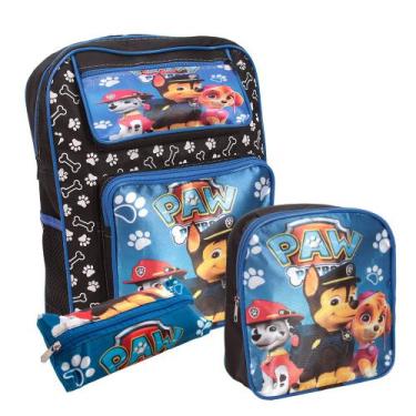 Imagem de Kit Mochila Bolsa Escolar Menino Costas Resistente Média - Plike