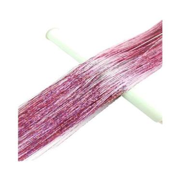 Imagem de Extensões De Cabelo Sintético Colorido Arco-Íris Com Brilho 93/120cm, 