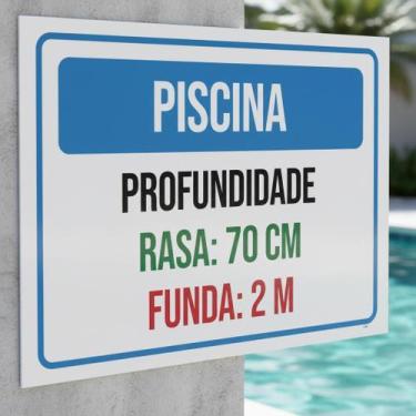 Imagem de Placa Acm Piscina Verde Vermelha 18X23 - Sinalizo