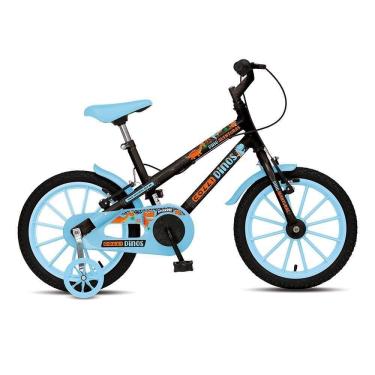 Imagem de Bicicleta Infantil Aurora Dinos Colli Aro-16C/ Preto/Azul