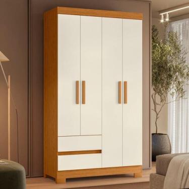 Imagem de Guarda-roupa Infantil 04 Portas e 02 Gavetas Olímpia Cinamomo / Off Wh