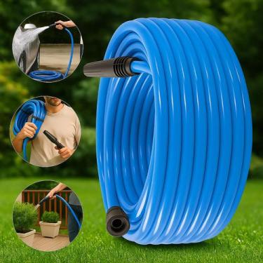 Imagem de Mangueira 20m 7/16 Silicone Flexível Casa Jardim Lavar Carro - ShopAqu