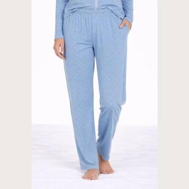 Imagem de Calça Avulsa Pijama Feminino Poá Malwee 1000126870, Azul claro poá, XG