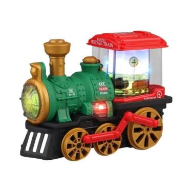 Imagem de Trem Elétrico Infantil Com Spray De Vapor, Luzes E Áudio, Estilo Antig