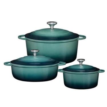 Imagem de Jogo de Panelas Caçarola Cerâmica Antiaderente Indução e Gás 3 Peças -