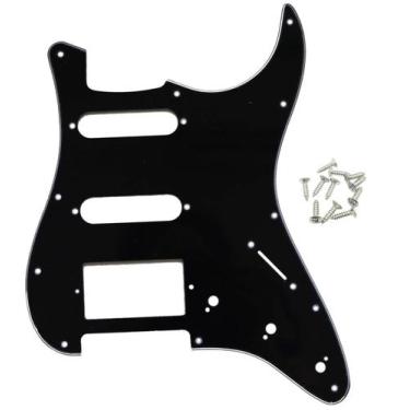 Imagem de Escudo guitarra Strato HSS Preto 3 Camada BWB 11 furos MXP