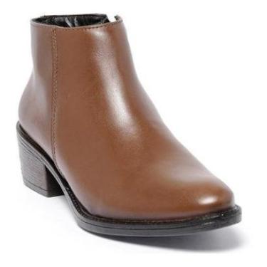 Imagem de Bota Bico Fino Feminina De Couro Bota De Salto Cano Medio-Masculino