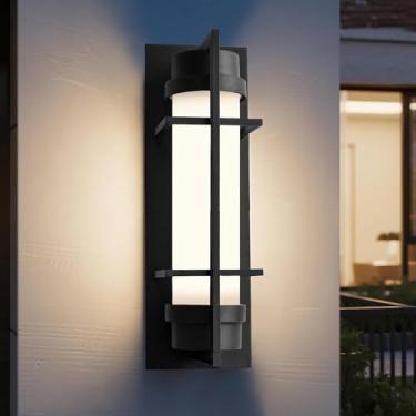 Imagem de ALVIME LIGHTING Arandela de Parede Externa Alvime, Luminária de Parede Externa Externa, Lanternas de Parede À Prova D'Água e para Todos Os Climas, Luzes Externas de Varanda para Entrada, Garagem de Pá