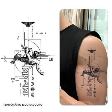 Imagem de Adesivo De Tatuagem Temporária De Anjo Caído À Prova D'água, Semiperma