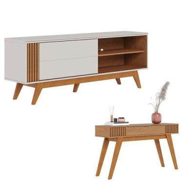 Imagem de Rack Bancada Otawa Off White Freijó Com Aparador Riviera Freijó - Coli