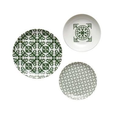Imagem de CONJUNTO GUZZINI LE MAIOLICHE 18 PEÇAS DE PORCELANA VERDE ESMERALDA 10290969