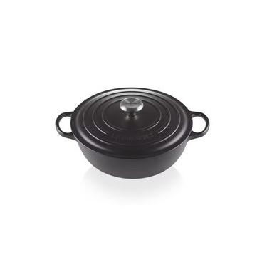 Imagem de PANELA MARMITA LE CREUSET SIGNATURE 28CM EM FERRO FUNDIDO BLACK MATTE 21114280000430