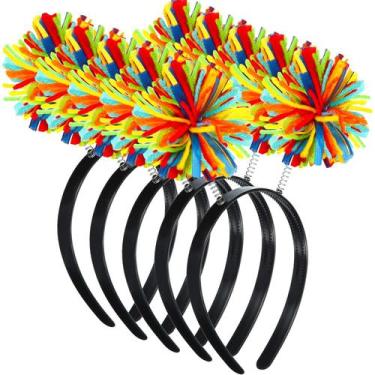 Imagem de Faixa de cabeça de Halloween WILLBOND, 5 peças de pompom multicolorida