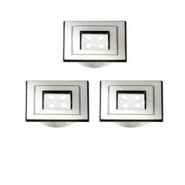 Imagem de 03 Luminaria Spot de embutir para Móveis MDF Madeira 3000k Quente Quad