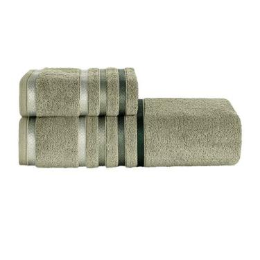 Imagem de Kit Jogo De Toalhas Karsten 2 Peças Banhão e Rosto Lumina Fio Penteado