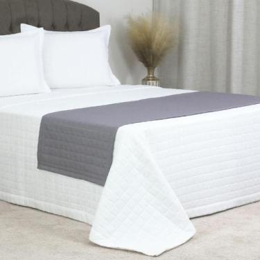 Imagem de Peseira para Cama Casal King Copacabana Decorativa 300 Fios Cor:Cinza 