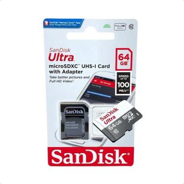 Imagem de Cartão de Memória Scandisk Ultra Micro SDXC Com Adaptador 64Gb