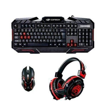 Imagem de Kit Teclado + Mouse + Headset Gamer C3Tech GK100 Preto - C3 TECH