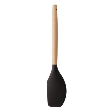 Imagem de Espátula Pão Duro de Silicone Preto C/Cabo Bambu Charmy 32cm Lyor