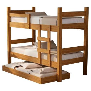 Imagem de Beliche Solteiro Leticia Com Cama Auxiliar Mili MDF 199X95 cm Decmade