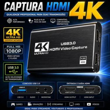 Imagem de Capturadora HDMI 4K USB 3.0 Streaming Profissional Para Jogos Lives Yo