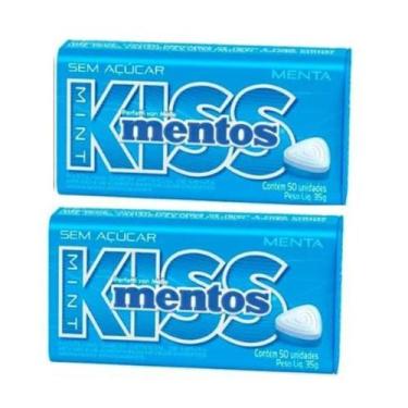 Imagem de Kit 2 Pastilha Mentos Kiss Menta Sem Açúcar