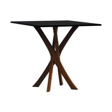 Imagem de Mesa De Jantar Tiê Tampo Quadrado 80x80 Amêndoa-preto - Decorise